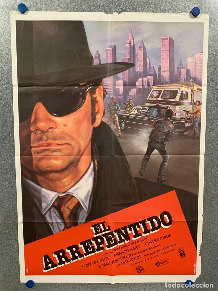 Kino: El arrepentido. Franco Nero, Tony Musante, Erik Estrada, Max von Sydow. POSTER ORIGINAL.