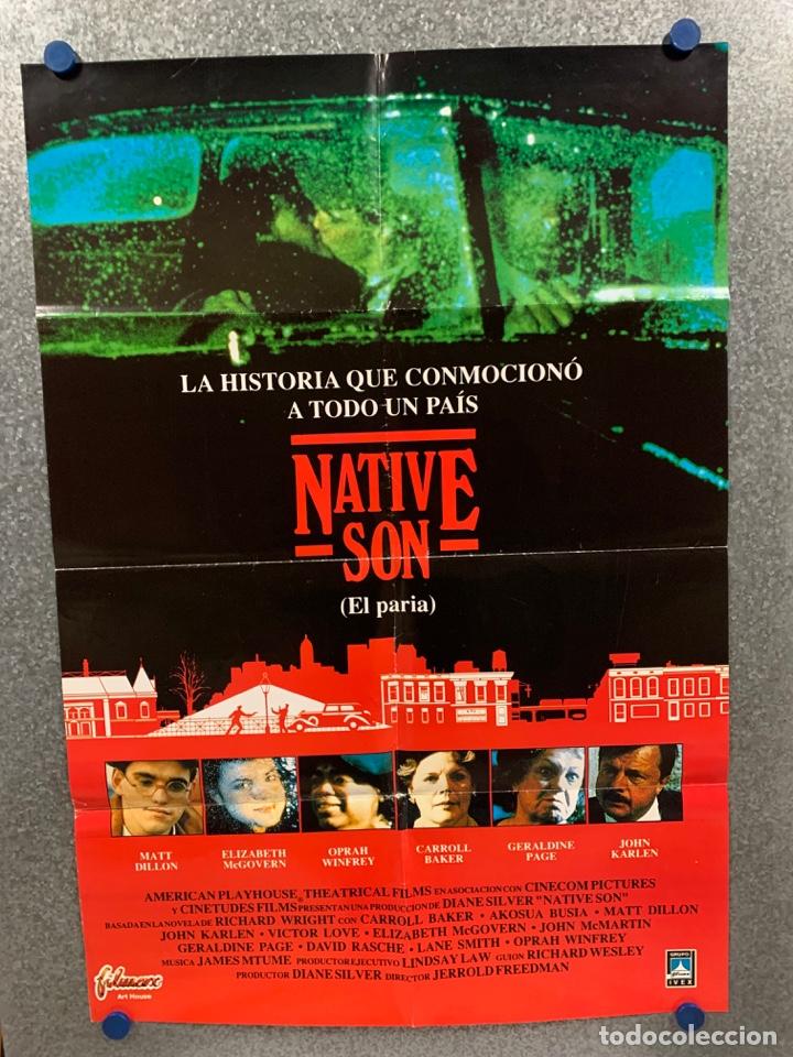 Kino: El paria. Victor Love, Matt Dillon, Elizabeth McGovern, Geraldine Page, Oprah W. POSTER ORIGINAL.