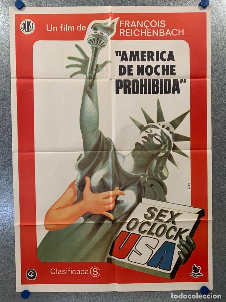 Kino: AM&Eacute;RICA DE NOCHE PROHIBIDA. FRANK MOORE, JOHN HOLMES, MARC STEVENS. POSTER ORIGINAL