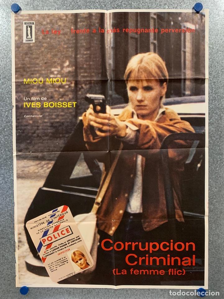 Kino: Corrupci&oacute;n criminal (La mujer polic&iacute;a). Miou-Miou, Jean-Marc Thibault. A&Ntilde;O 1981. POSTER ORIGINAL