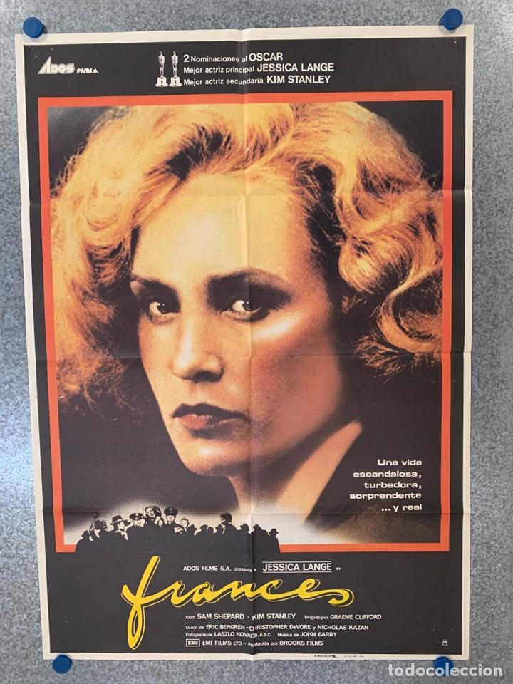 Kino: Frances. Jessica Lange, Sam Shepard, Kim Stanley, Bart Burns. A&Ntilde;O 1983. POSTER ORIGINAL