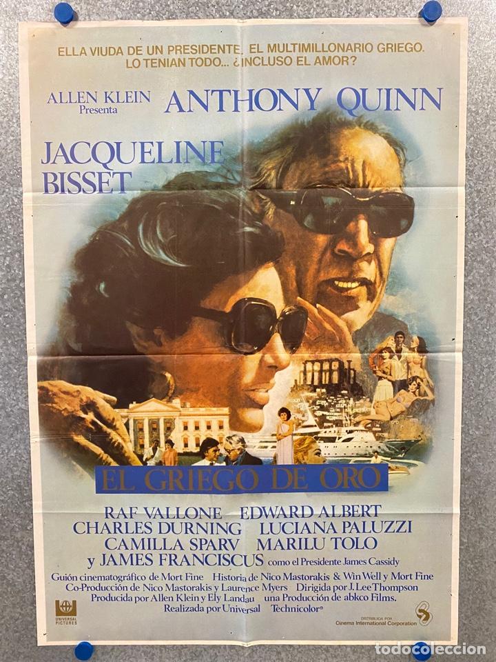Kino: El griego de oro.Anthony Quinn, Jacqueline Bisset, Raf Vallone, Edward Albert. POSTER ORIGINAL.
