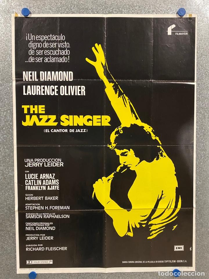 Kino: El cantor de jazz. Danny Thomas, Peggy Lee, Eduard Franz, Mildred Dunnock.A&Ntilde;O 1981. POSTER ORIGINAL.
