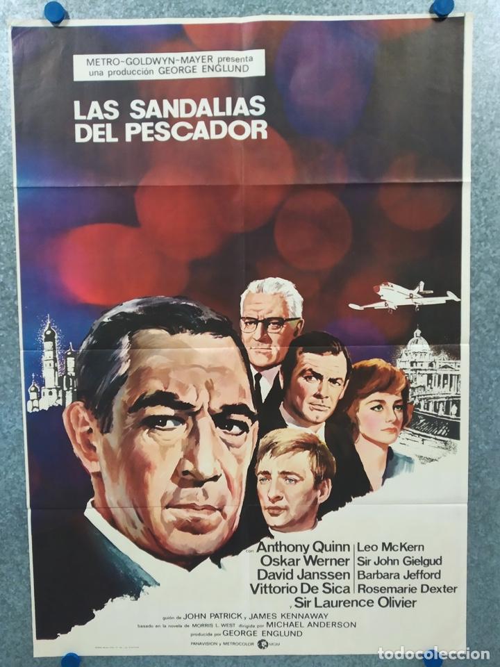 Kino: Las sandalias del pescador. Anthony Quinn, Laurence Olivier, Oskar Werner. A&Ntilde;O 1968 POSTER ORIGINAL.