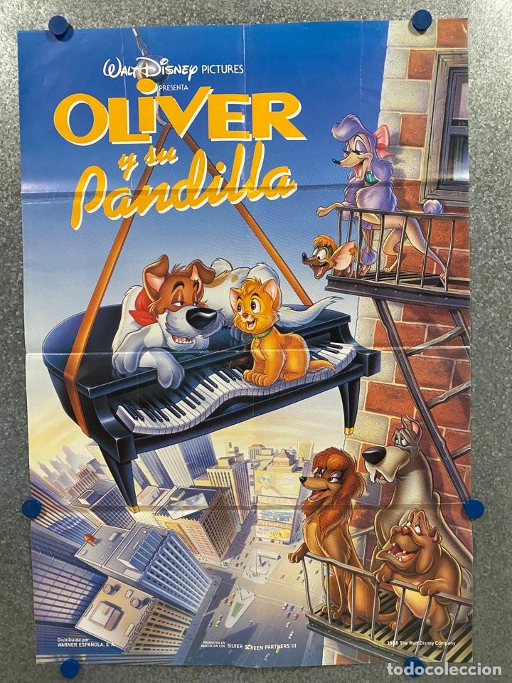 Cinema: Oliver y su pandilla. A&Ntilde;O 1988. WALT DISNEY. POSTER ORIGINAL.