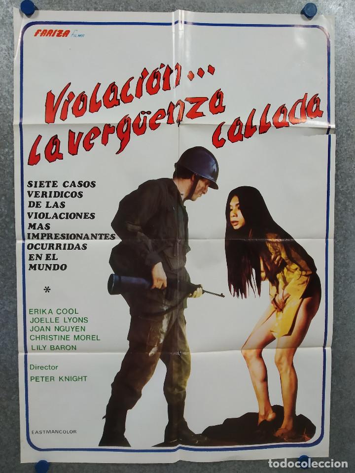 Kino: Violaci&oacute;n... la verg&uuml;enza callada. Erika Cool, Monique G&eacute;rard, Jo&euml;lle A&Ntilde;O 1974. POSTER ORIGINAL.