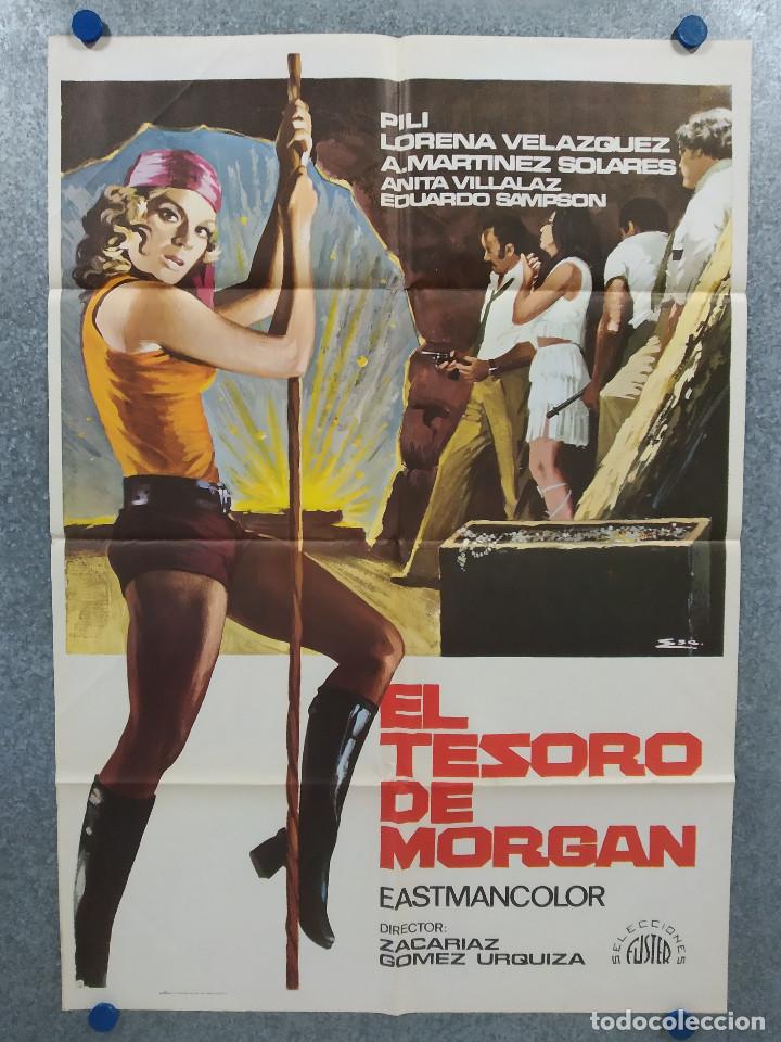 Kino: El tesoro de Morgan. Pilar Bayona, Agust&iacute;n Mart&iacute;nez Solares, Lorena V. A&Ntilde;O 1974. POSTER ORIGINAL