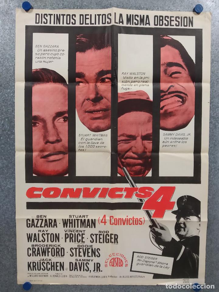 Kino: Cuatro convictos. Ben Gazzara, Ray Walston, Sammy Davis Jr. A&Ntilde;O 1969. POSTER ORIGINAL