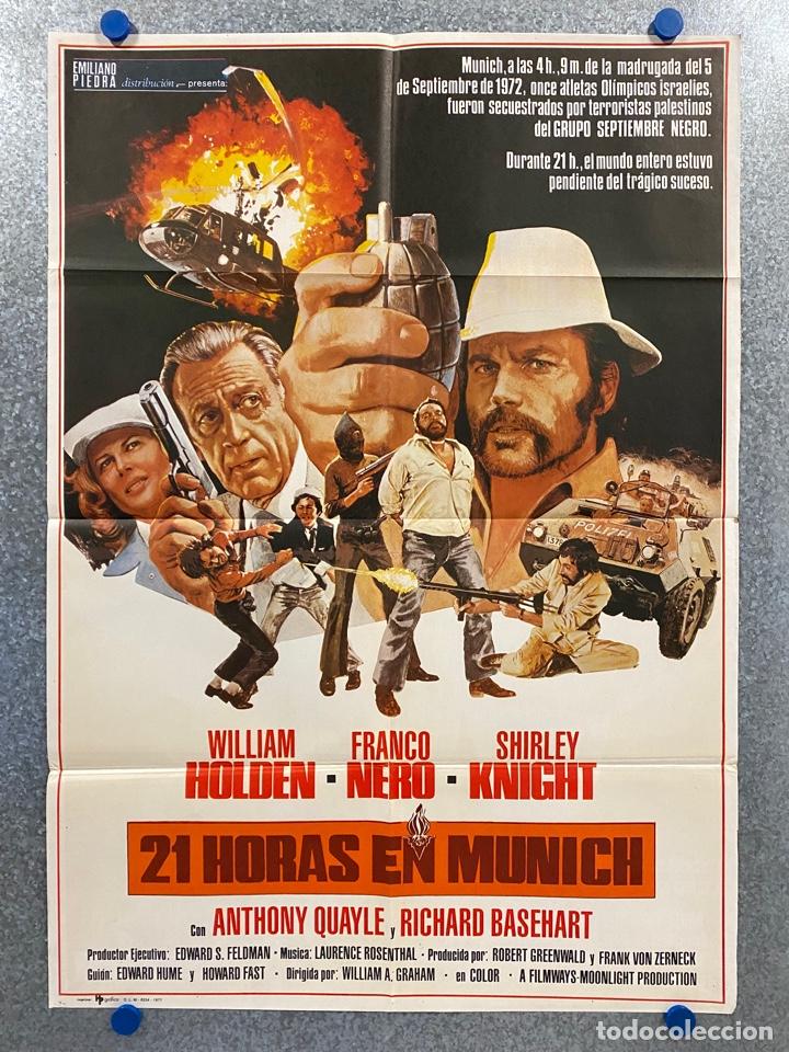 Cinema: 21 horas en Munich.Franco Nero, William Holden, Shirley Knight, Richard B A&Ntilde;O 1977. POSTER ORIGINAL.