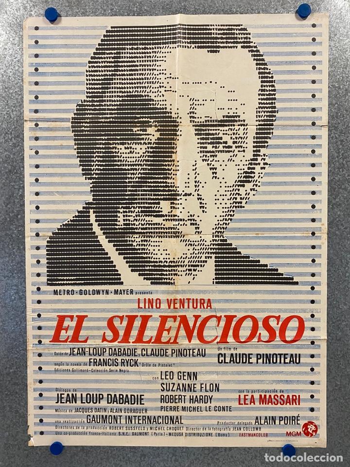 Kino: El silencioso. Lino Ventura, Leo Genn, Suzanne Flon, Robert Hardy. A&Ntilde;O 1973. POSTER ORIGINAL.