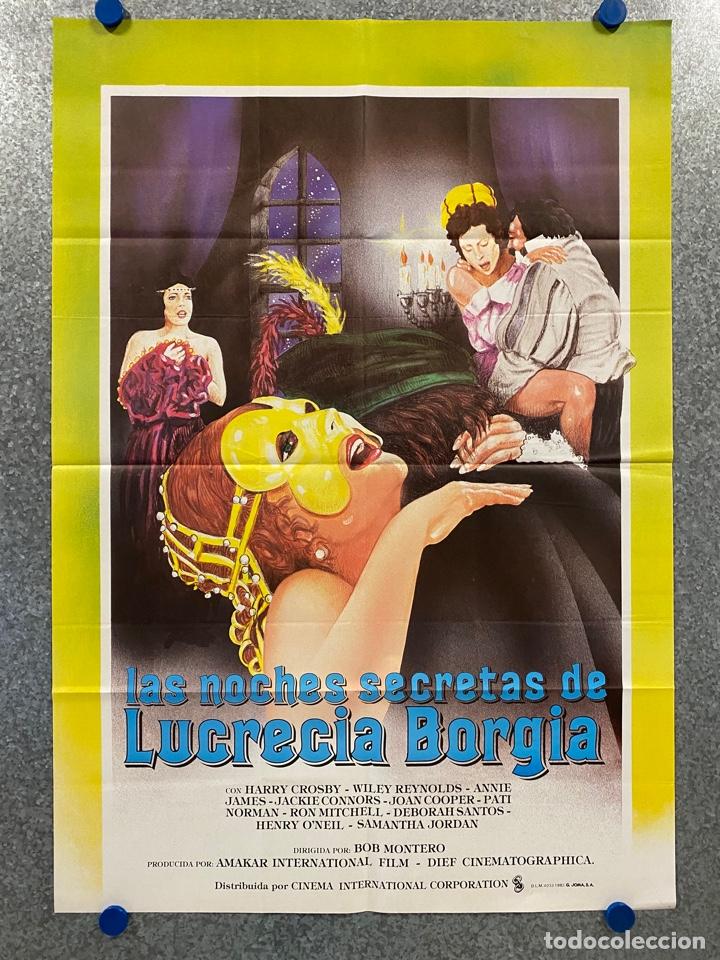Kino: Las noches secretas de Lucrecia Borgia. Sirpa Lane, George Hilton, Willey.A&Ntilde;O 1983. POSTER ORIGINAL.