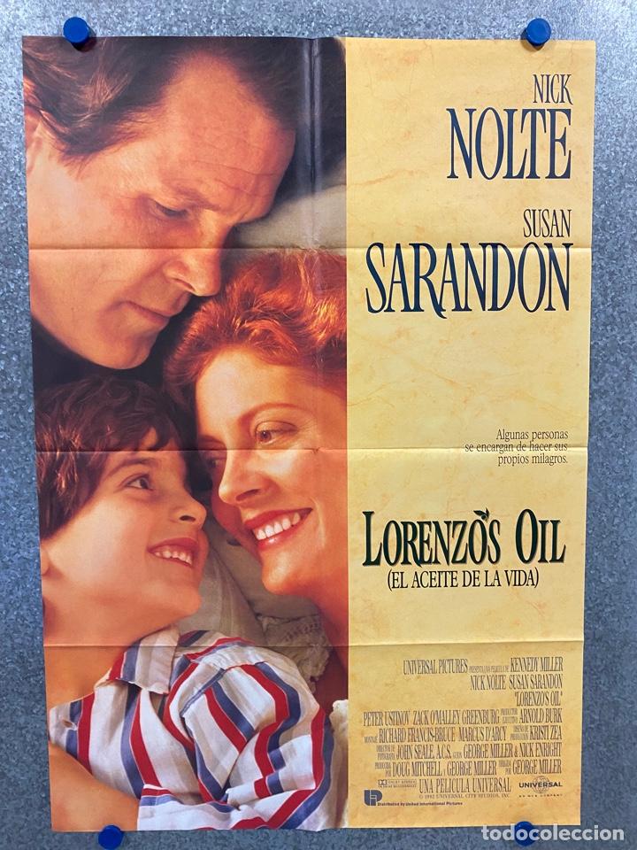 Kino: El aceite de la vida. Nick Nolte, Susan Sarandon, Peter Ustinov, Zack O. A&Ntilde;O 1992. POSTER ORIGINAL.