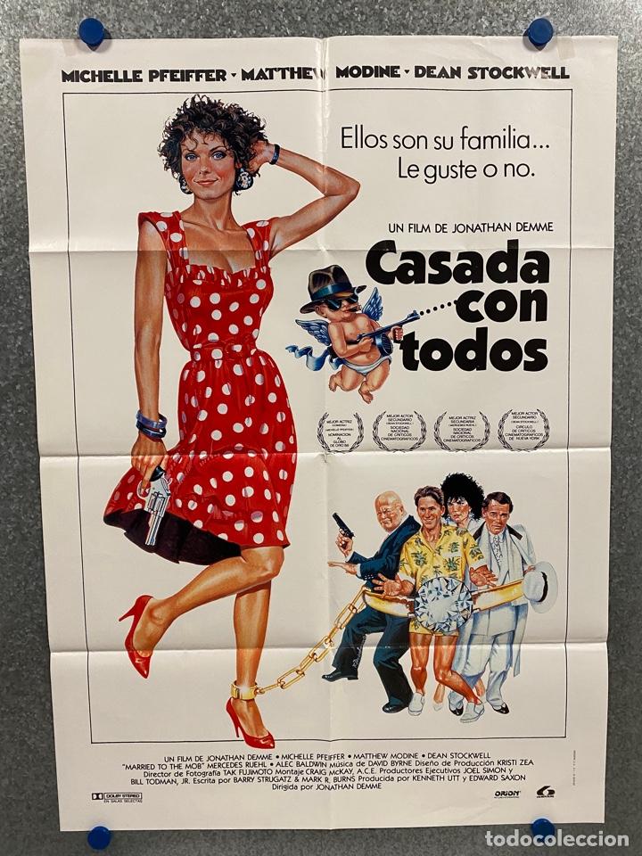 Cine: Casada con todos. Michelle Pfeiffer, Matthew Modine, Dean Stockwell. A&Ntilde;O 1989. POSTER ORIGINAL.