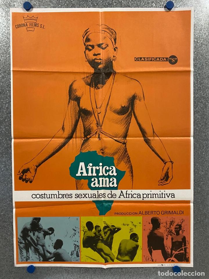 Cinema: Africa ama. Guido Guerrasio, Riccardo Cucciolla. A&Ntilde;O 1978. POSTER ORIGINAL.