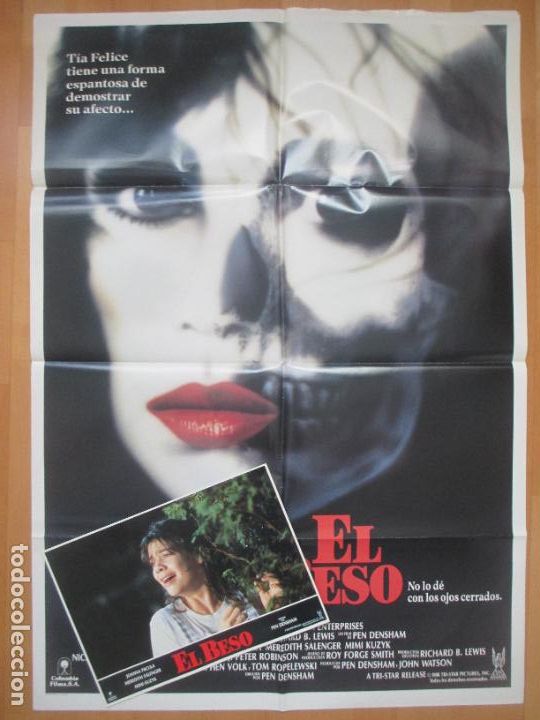 Cine: CARTEL CINE + 8 FOTOCROMOS EL BESO JOANNA PACULA 1988 CCF242