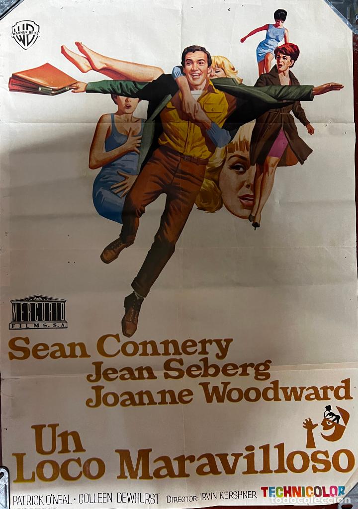 Cinema: CARTEL DE CINE ORIGINAL. PELICULA, UN LOCO MARAVILLOSO, SEAN CONNERY, JEAN SEBERG. MEDIDAS: 68X98 CM