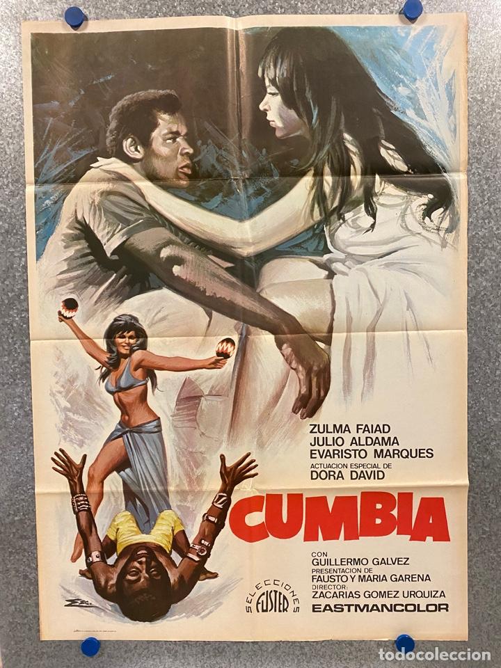Kino: Cumbia. Zulma Faiad, Julio Aldama, Evaristo M&aacute;rquez, Dora Cadavid. A&Ntilde;O 1974. POSTER ORIGINAL.