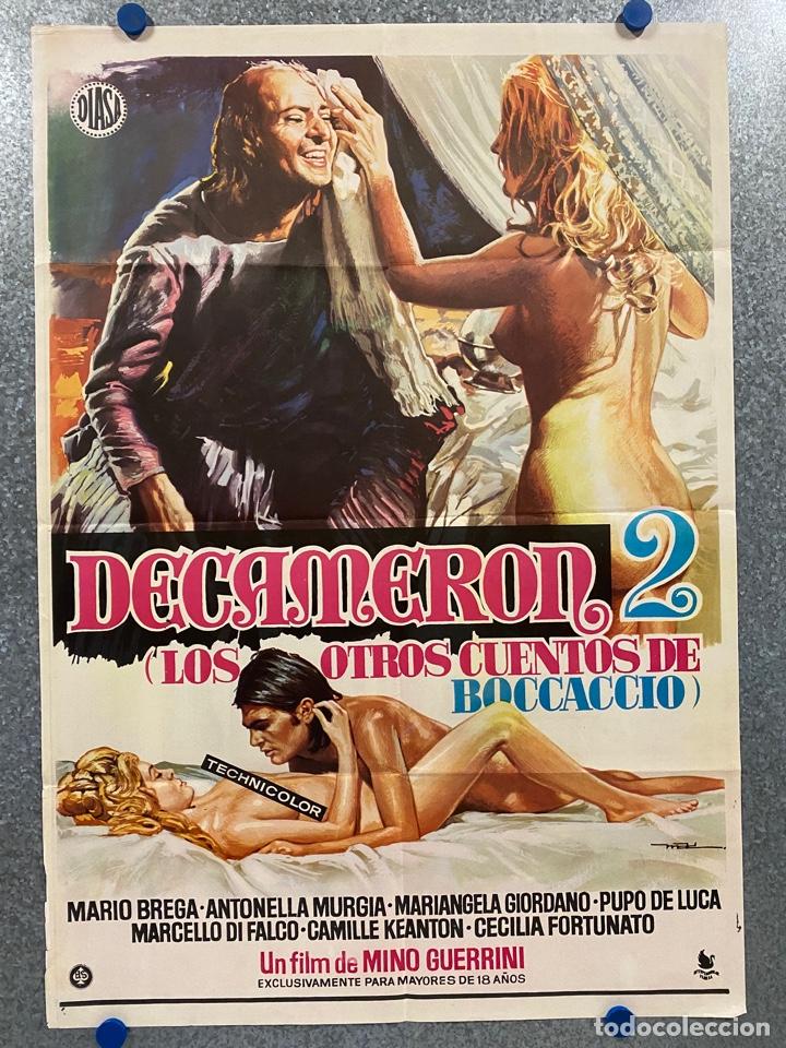 Kino: DECAMERON 2 (LOS OTROS CUENTOS DE BOCCACCIO). ENZO PULCRANO, CLAUDIA BIANCHI. POSTER ORIGINAL.