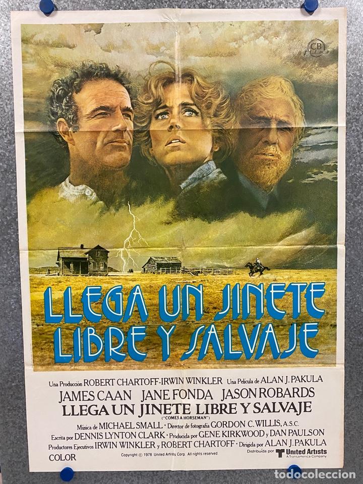Kino: Llega un jinete libre y salvaje. Jane Fonda, Jason Robards, James Caan. A&Ntilde;O 1978. POSTER ORIGINAL.