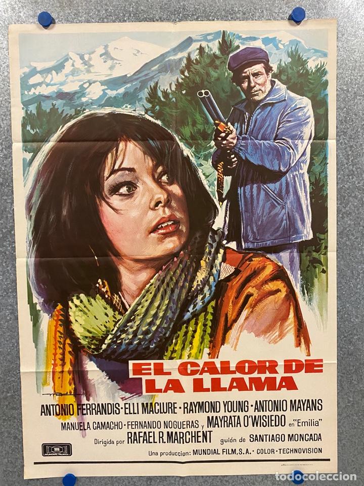 Kino: El calor de la llama.Antonio Ferrandis, Antonio Mayans, Pedro Mari S. A&Ntilde;O 1976. POSTER ORIGINAL.