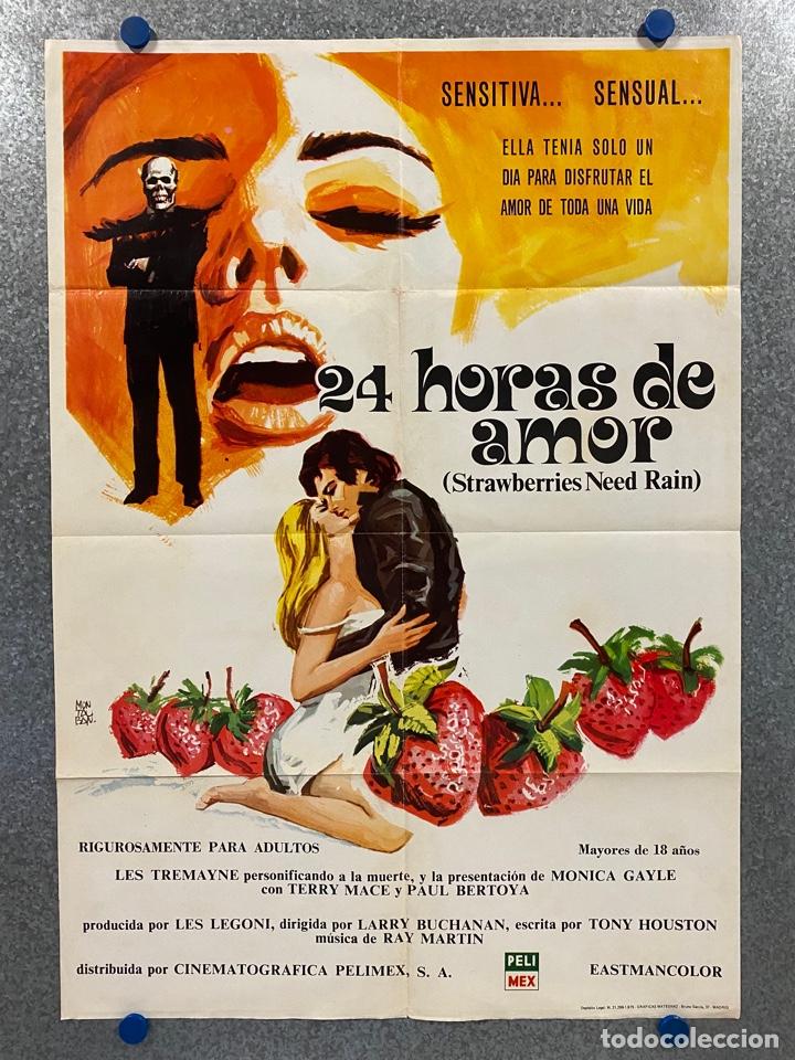 Kino: Veinticuatro horas de amor. Les Tremayne, Paul Bertoya, Terry Mace. A&Ntilde;O 1975. POSTER ORIGINAL.