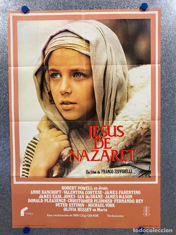 Cine: Jes&uacute;s de Nazaret. Robert Powell, Anne Bancroft, James Mason, Rod Steiger.A&Ntilde;O 1978. POSTER ORIGINAL.