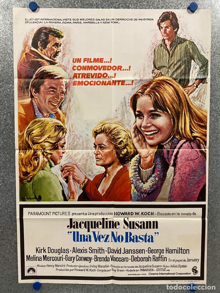 Cine: Una vez no basta. Kirk Douglas, Alexis Smith, Deborah Raffin, David J. A&Ntilde;O 1976. POSTER ORIGINAL.