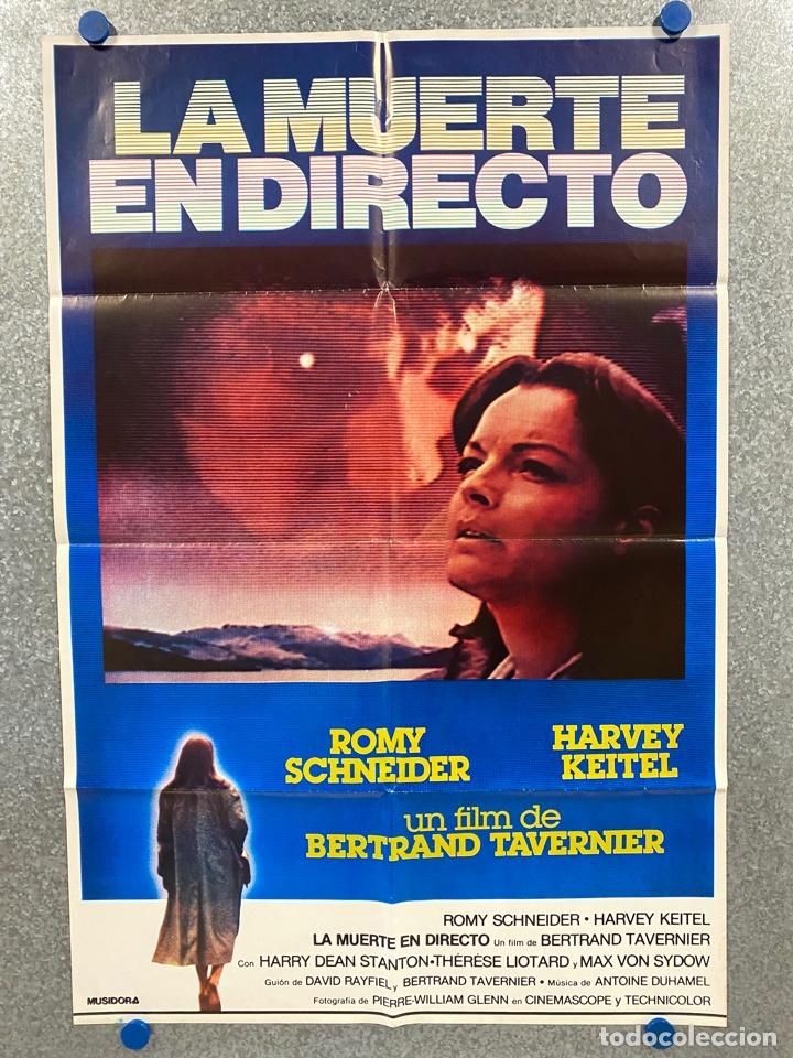 Cine: La muerte en directo. Romy Schneider, Harvey Keitel, Harry Dean Stanton, Max von S. POSTER ORIGINAL.