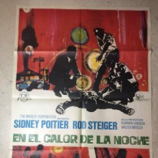 Cine: CARTEL EN EL CALOR DE LA NOCHE ROD STEIGER SIDNEY POITIER 70X100 1968. Lote 325454563
