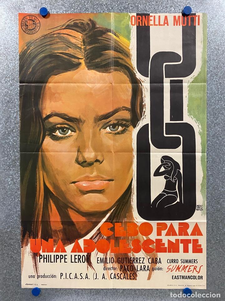 Cine: Cebo para una adolescente. Ornella Muti, Emilio Guti&eacute;rrez Caba, Philippe. A&Ntilde;O 1973. POSTER ORIGINAL