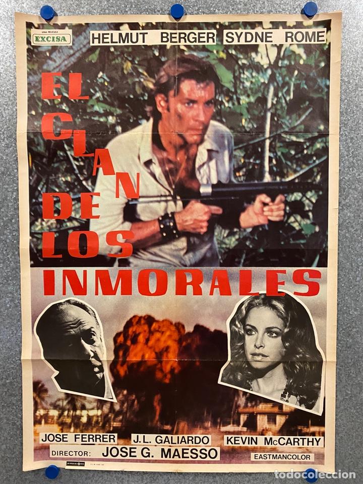 Cine: El clan de los inmorales. Helmut Berger, Sydne Rome, Kevin McCarthy, Jos&eacute;. A&Ntilde;O 1981. POSTER ORIGINAL