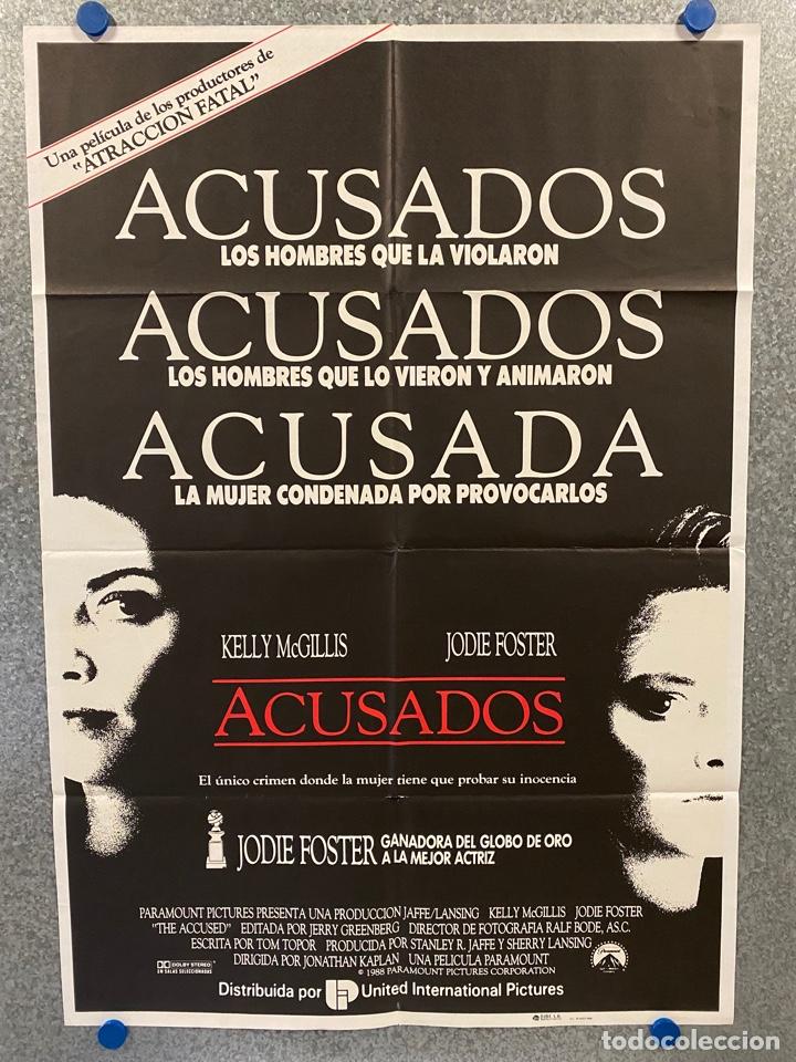 Cinema: Acusados. Jodie Foster, Kelly McGillis, Bernie Coulson, Ann Hearn. A&Ntilde;O 1988. POSTER ORIGINAL