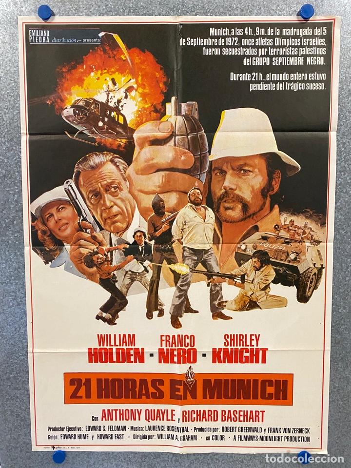 Cinema: 21 horas en Munich. William Holden, Shirley Knight, Franco Nero, Richard. A&Ntilde;O 1977. POSTER ORIGINAL