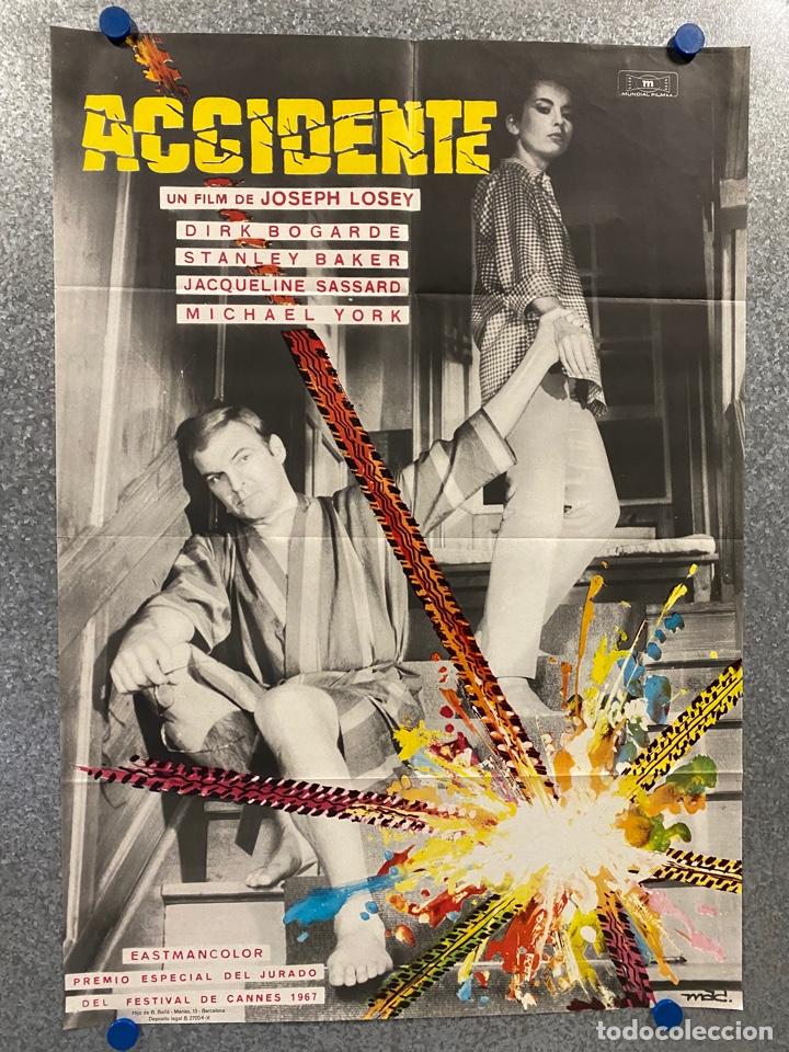 Cinema: Accidente. Dirk Bogarde, Stanley Baker, Jacqueline Sassard, Michael York. POSTER ORIGINAL