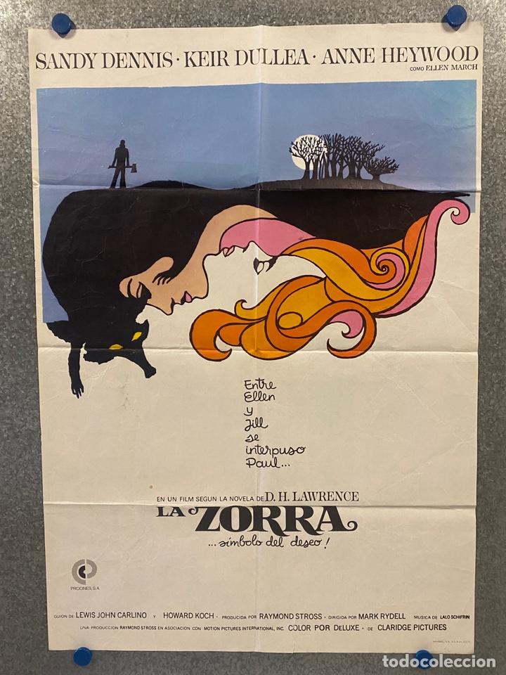 Cinema: La zorra. Sandy Dennis, Keir Dullea, Anne Heywood. A&Ntilde;O 1978. POSTER ORIGINAL