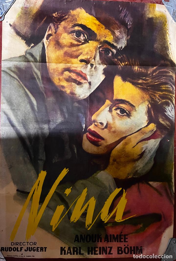 Cinema: CARTEL DE CINE ORIGINAL. PEL&Iacute;CULA, NINA, ANOUK AIMEE, KARL HEINZ B&Ouml;HM. MEDIDAS: 68X98 CM.
