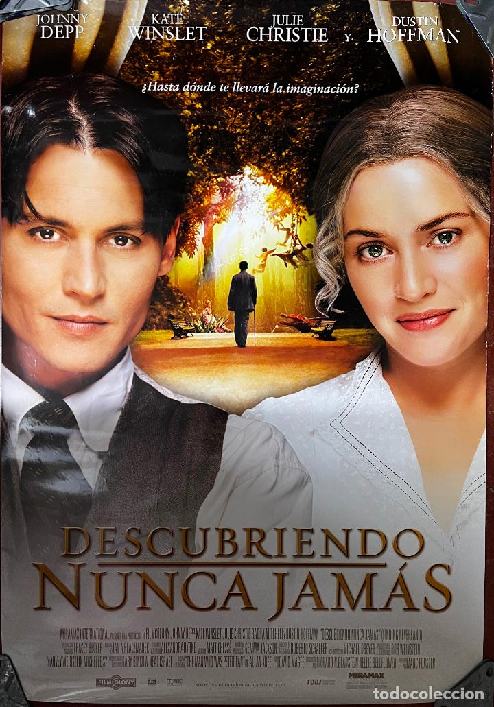 Cinema: CARTEL DE CINE ORIGINAL. PEL&Iacute;CULA, DESCUBRIENDO NUNCA JAM&Aacute;S, JOHNNY DEPP. MEDIDAS: 68X98 CM.
