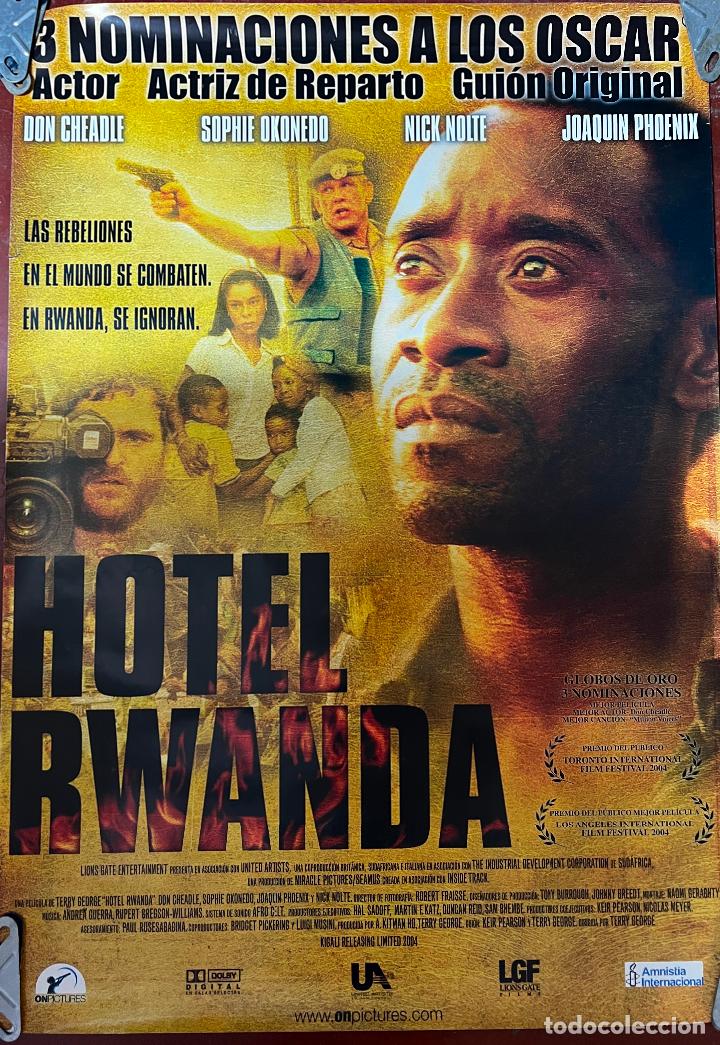 Cinema: CARTEL DE CINE ORIGINAL. PEL&Iacute;CULA, HOTEL RWANDA, DON CHEADLE. MEDIDAS: 68X98 CM.