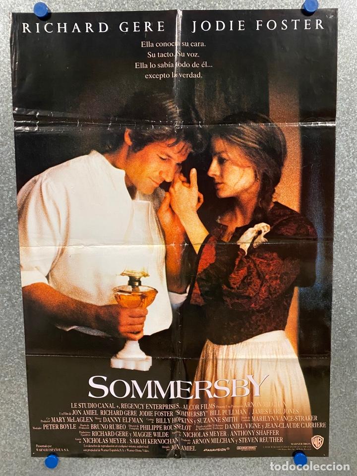 Cinema: Sommersby. Richard Gere, Jodie Foster, Bill Pullman, James Earl Jones. A&Ntilde;O 1993. POSTER ORIGINAL