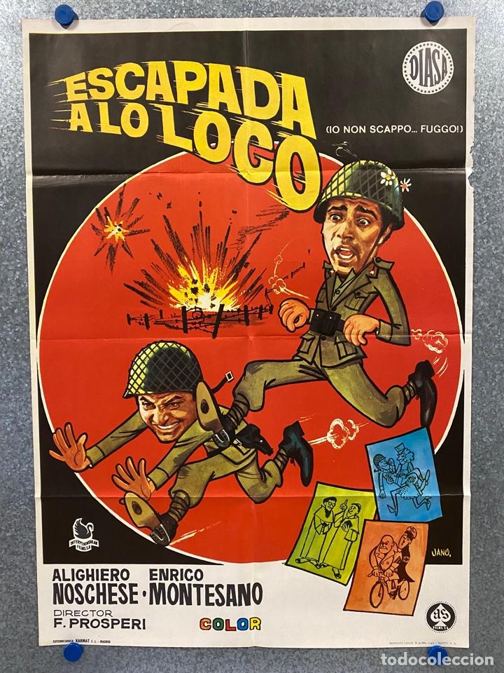 Cinema: Escapada a lo loco. ENRICO MONTESANO, ALIGHIERO NESCRECE, SATTA F. A&Ntilde;O 1971. POSTER ORIGINAL