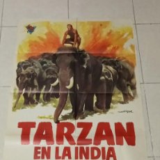 Cine: CARTEL DE CINE. ORIGINAL. TARZAN EN LA INDIA. 100 X 70 CM. Lote 330697628