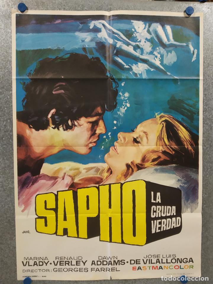 Cinema: SAPHO La cruda verdad. Marina Vlady, Renaud Verley A&Ntilde;O 1973. POSTER ORIGINAL