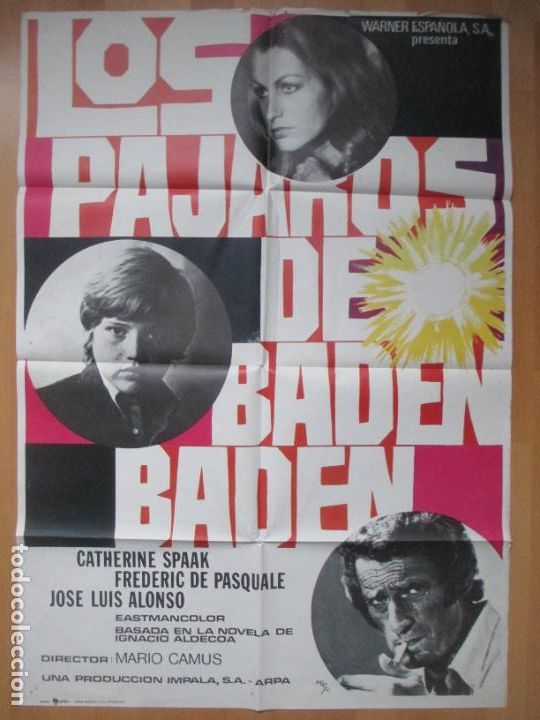 Cinema: CARTEL CINE, LOS PAJAROS DE BADEN BADEN, CATHERINE SPAAK, FREDERIC DE PASQUALE, 1975, C347
