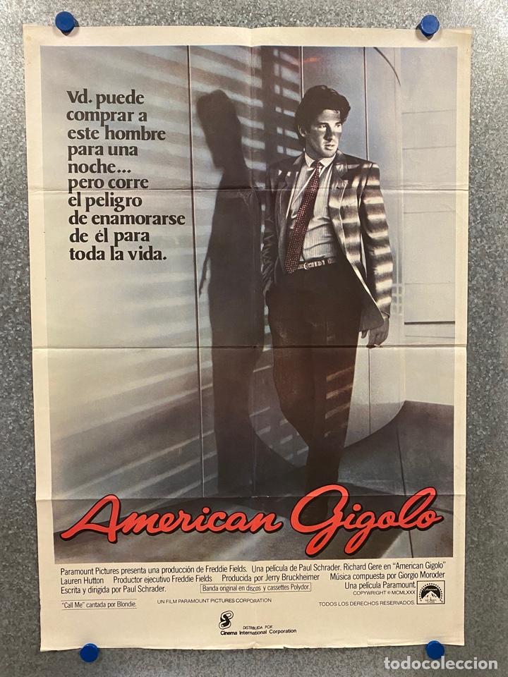 Cinema: American Gigol&oacute;. Richard Gere, Lauren Hutton, Hector Elizondo, Bill Duke. POSTER ORIGINAL.
