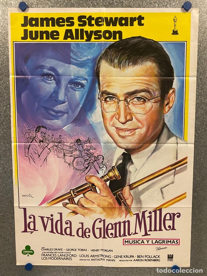 Cinema: M&uacute;sica y l&aacute;grimas. James Stewart, June Allyson, Harry Morgan, Barton MacLane. POSTER ORIGINAL.