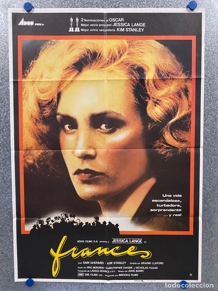 Cinema: Frances. Jessica Lange, Sam Shepard, Kim Stanley, Bart Burns. A&Ntilde;O 1983. POSTER ORIGINAL.