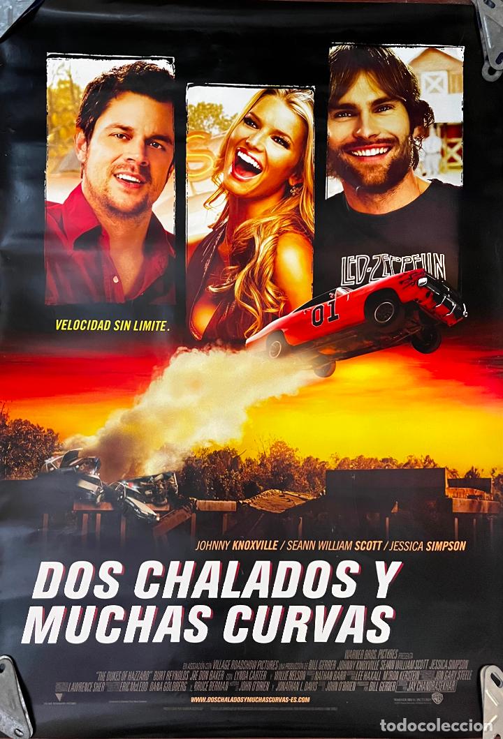 Cinema: CARTEL DE CINE ORIGINAL. PEL&Iacute;CULA, DOS CHALADOS Y MUCHAS CURVAS. MEDIDAS: 68X98 CM.