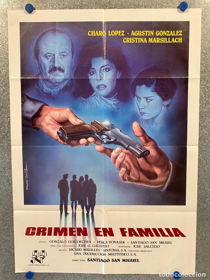 Cinema: Crimen en familia. Charo L&oacute;pez, Agust&iacute;n Gonz&aacute;lez, Francisco Casares, Sandra Toral. POSTER ORIGINAL.