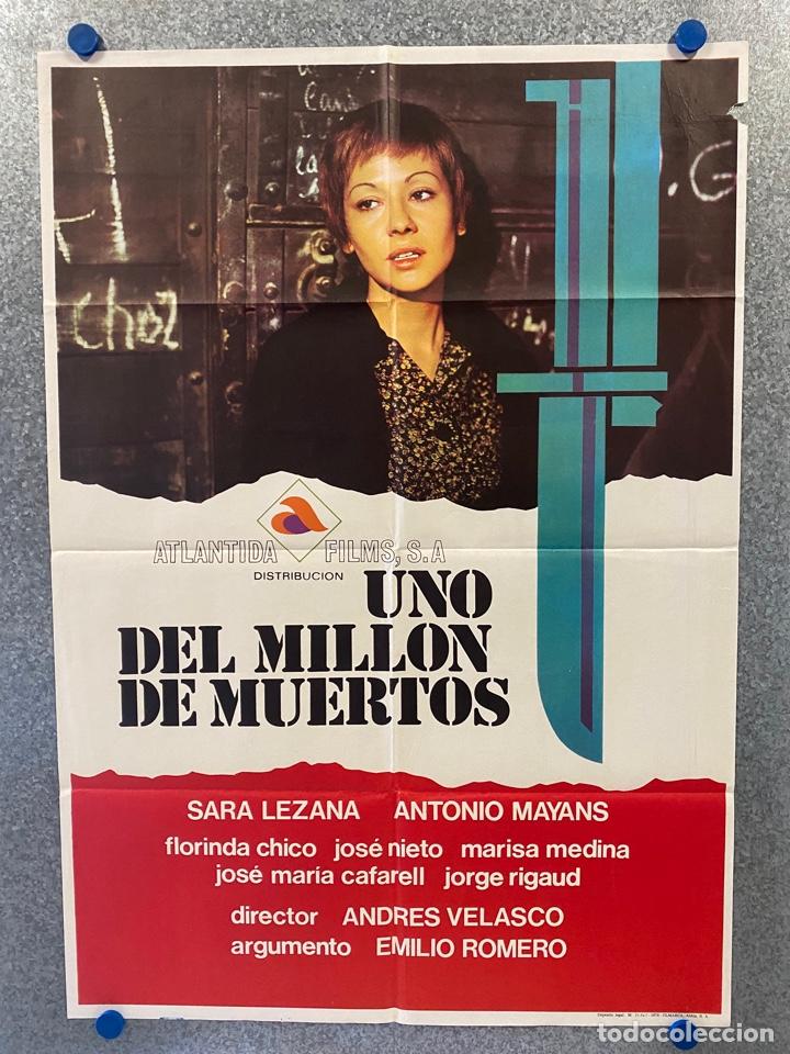 Cinema: Uno del mill&oacute;n de muertos. Sara Lezana, Antonio Mayans, Florinda Chico. A&Ntilde;O 1976. POSTER ORIGINAL.