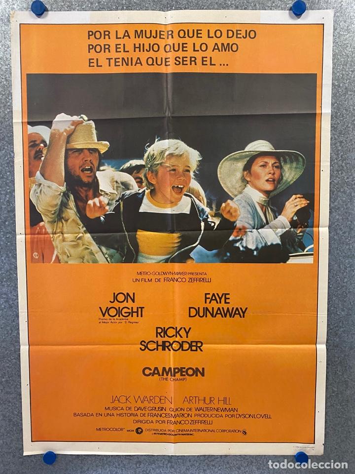 Cinema: Campe&oacute;n. Jon Voight, Faye Dunaway, Rick Schroder, Jack Warden. A&Ntilde;O 1979. POSTER ORIGINAL.